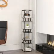 Lumière Display Shelf – Black Metal Frame with Minimal Design.