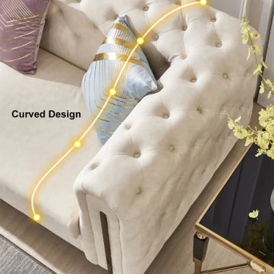 Évianne – Sofa & Armchair Set with Elegant Gold Accents