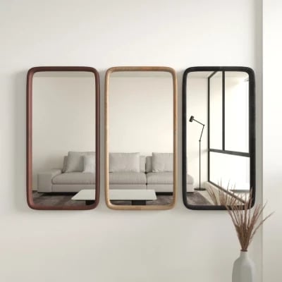 Aisja Rectangle Wood Wall Mirror