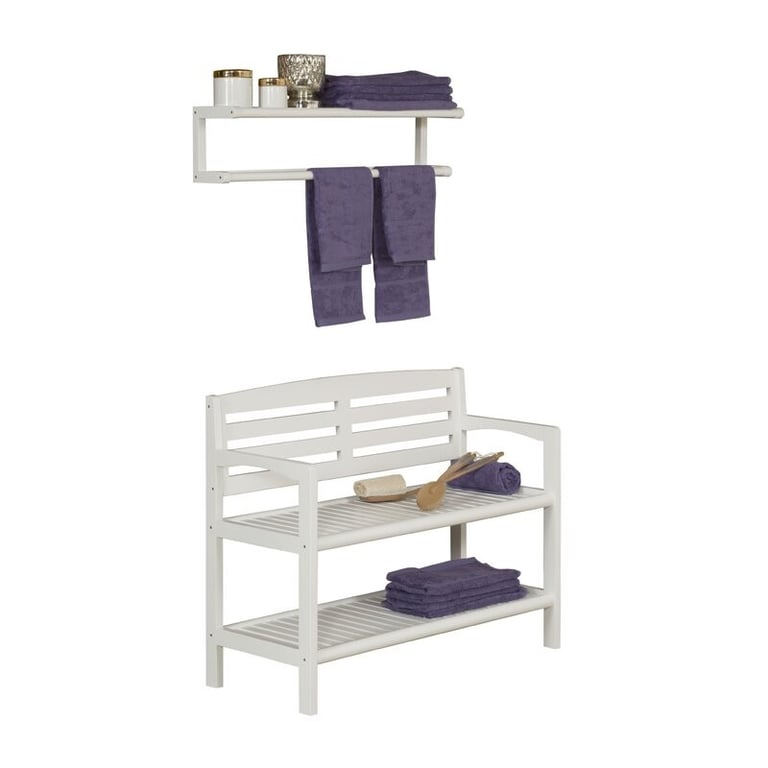 Hales Solid Wood Shelves Storage Bench