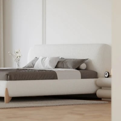 صورة سرير مودرن كريفين - خشب طبيعي