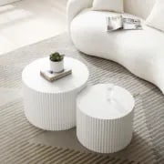 صورة آڤارا  طاولات متداخلة دائرية من الخشب الطبيعي