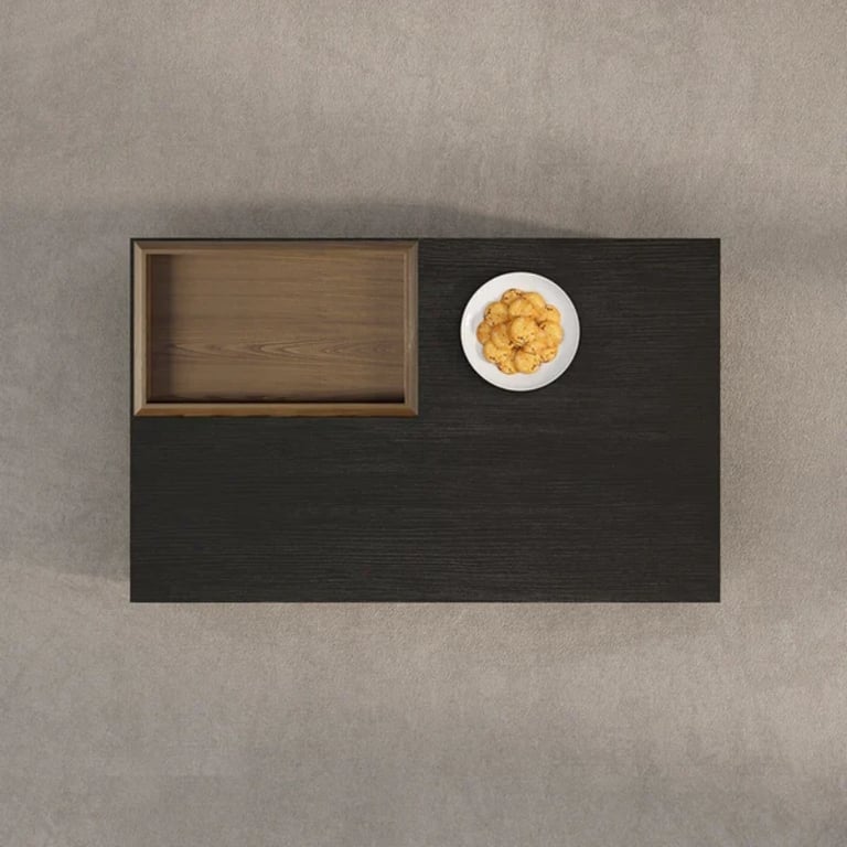 صورة سيلا طاولة قهوة عصرية وخشب طبيعي مع مساحة تخزين