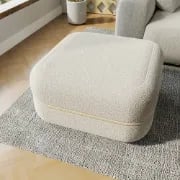 Dario Ottoman – Upholstered Design with Natural Wood Frame