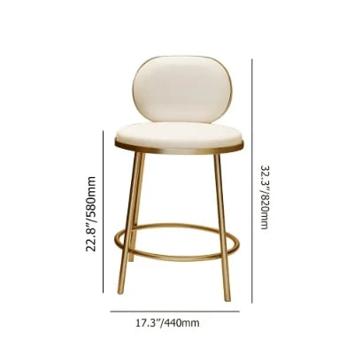 صورة كرسي البار إيلويز – إطار ذهبي مع مسند ظهر مبطن