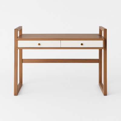 صورة سيڤيرا – مكتب خشب طبيعي بتصميم قابل للسحب والتوسيع