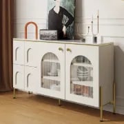 صورة بوفيه مصنوع من الخشب الطبيعي وأرجل معدنية - كريدنزا