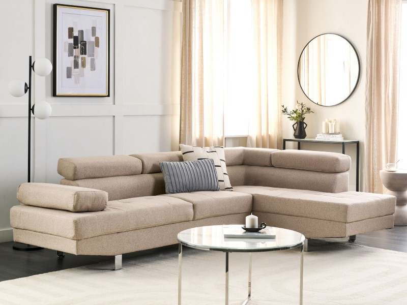 Picture of Norrea Corner Sofa – Natural Wood Frame with Adjustable Headrests