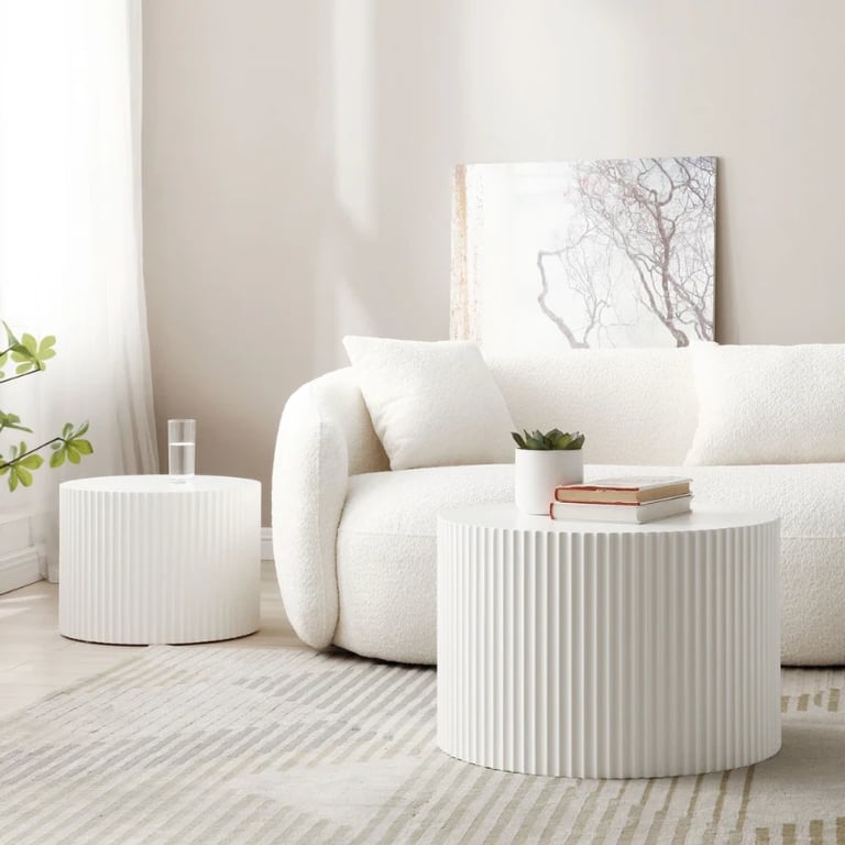 صورة آڤارا  طاولات متداخلة دائرية من الخشب الطبيعي