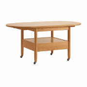 Picture of Divano Natural Wood Coffee Table – With Shelf, Drawer & Wheels