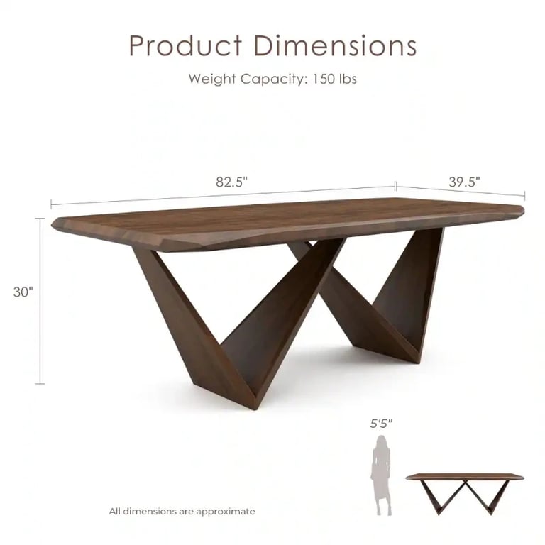 Virel Dining Set – Sculptural Natural Wood Design