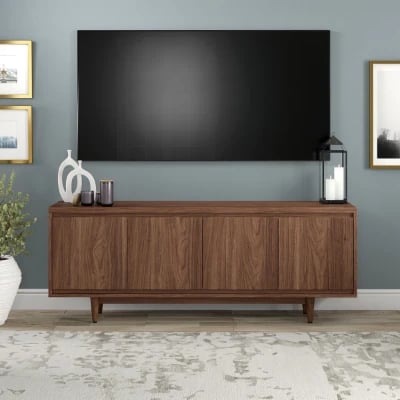 Picture of Olsen Natural Wood TV Unit – Four Doors & Tapered Legs