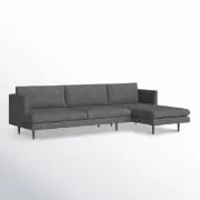 صورة ميلر كنبة ركنية على شكل حرف الـ  – قاعدة من الخشب الطبيعي