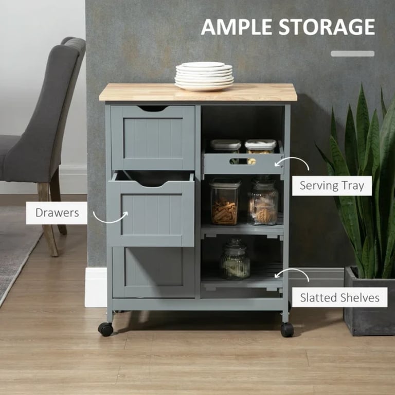 Kulinos Small Kitchen Island with Wheels