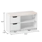 صورة تولا مقعد أحذية أبيض مع وحدة تخزين