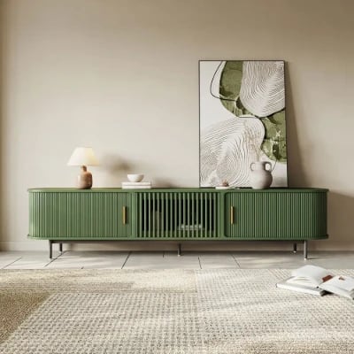 Valeno – Practical TV Unit – Natural Wood with Metal Legs