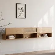 صورة اچاري حامل للتليفزيون رتان مع خشب