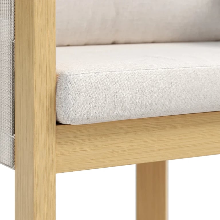 صورة طقم طعام خارجي خشب طبيعي ـ فرديان