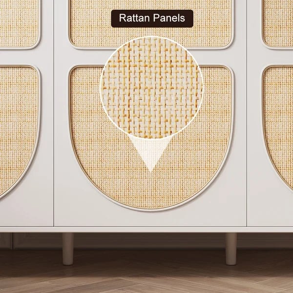 صورة دولاب خشب طبيعي مع راتان - مارمو