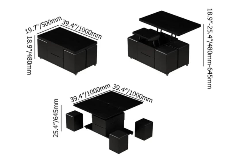صورة لاندرو طاولة قهوة خشب طبيعي مع أدراج