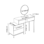 Graffie Dressing Table Set – Natural Wood with Mirror & Stool