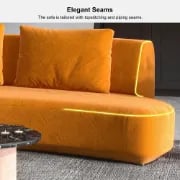 Picture of Timberline Orange Sofa Velvet Upholstered Sofa