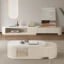 Levanto Set – Extendable TV Unit and Coffee Table with Marble-Effect Top