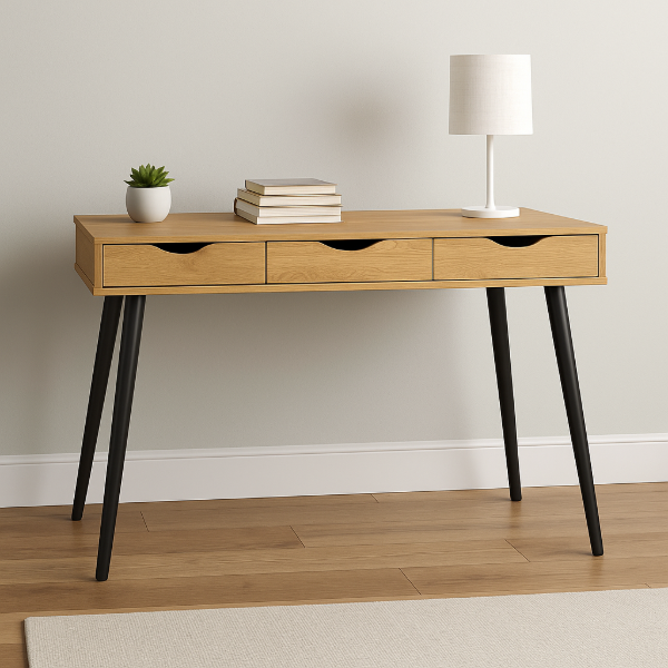 صورة أسترو – بثلاثة أدراج تصميم مودرن مكتب خشب طبيعي