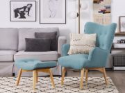 Picture of Montana Armchair Set – Natural Wood Armchair with Matching Footrest