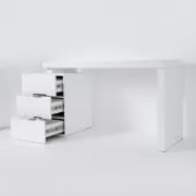 صورة مولار – مكتب خشب طبيعي مزود بتخزين متعدد الأدراج وخزانة متحركة