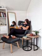 Picture of Montana Armchair Set – Natural Wood Armchair with Matching Footrest