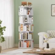 Tourna – Modern Rotating Natural Wood Bookcase