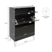 White Aadhyareddy 12 Pairs Solid + Manufactured Wood Shoe Storage Cabinet