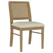 Selora Round Dining Set – Natural Wood with Gold Accents