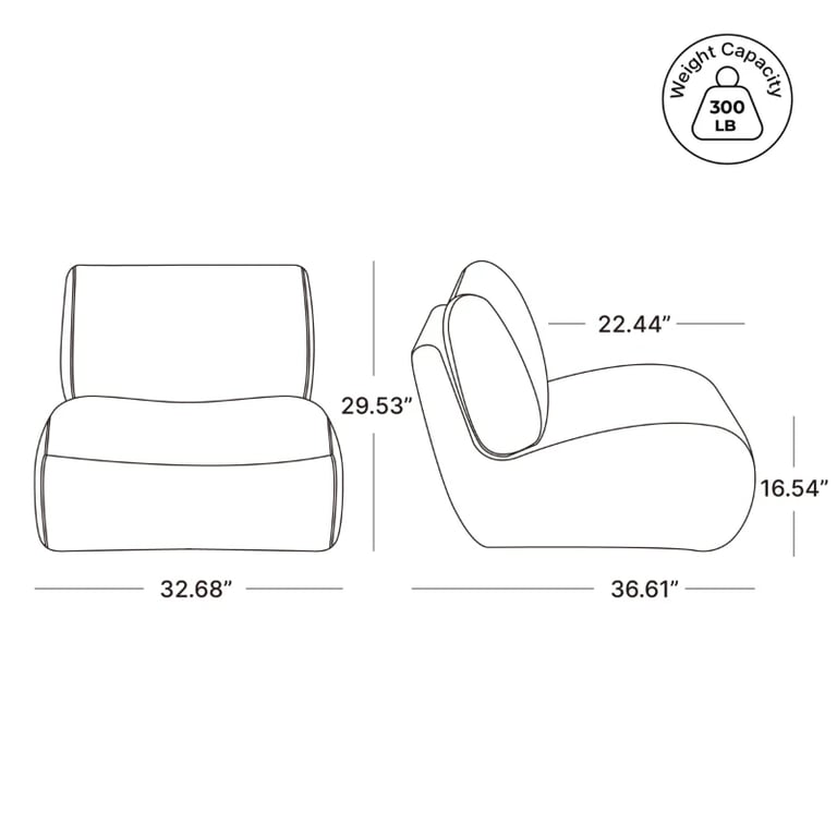 Picture of Fleuron Curved Accent Chair - Natural Wood.