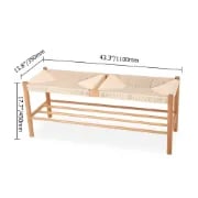 Picture of Saku Boho Woven Wood Bench