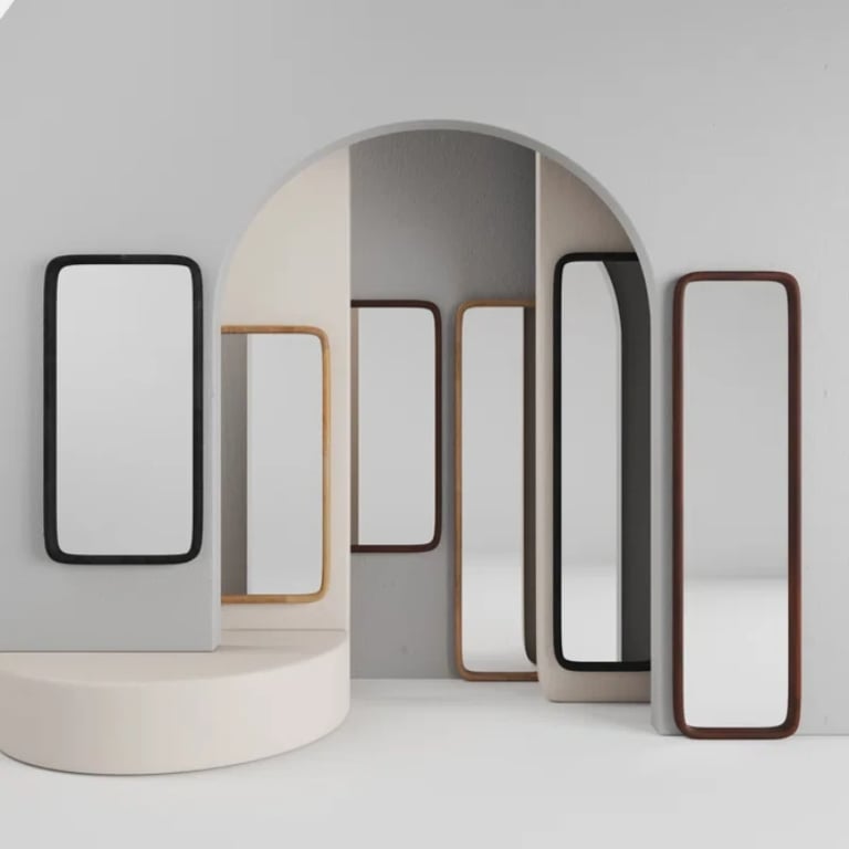 Aisja Rectangle Wood Wall Mirror