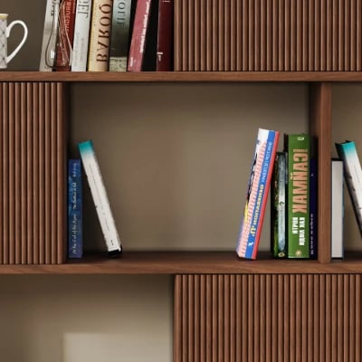 Ravine – Natural Wood Display Shelf with Modern Design