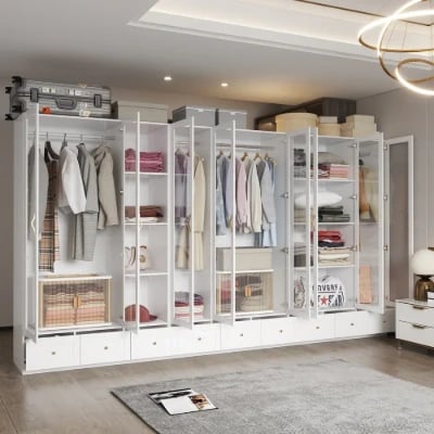 Picture of Glassy Multi-unit and multi-use wardrobe natural wood