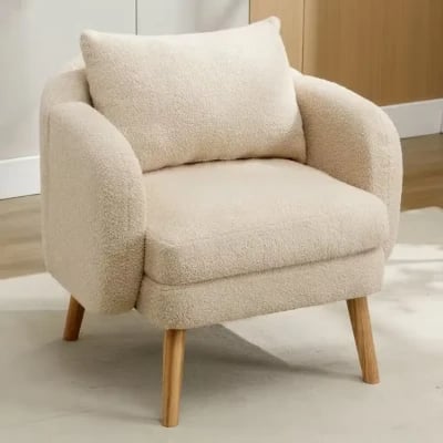 Picture of Velvera Velvet Armchair – Soft Comfort with Natural Wood Legs