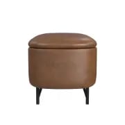 صورة إليبس – مقعد تخزين بتصميم دائري وقاعدة معدنية من الخشب الطبيعي