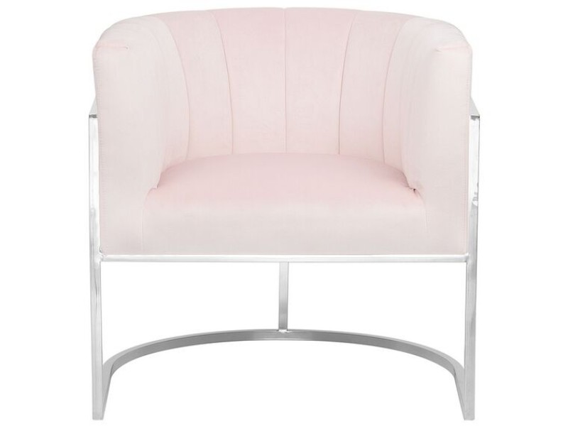 Picture of Arelia Modern Armchair – Natural Wood with Soft Fabric & Metal Legs