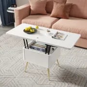 Lunaro – Coffee Table with Dual Lift-Top Surface | Natural Wood