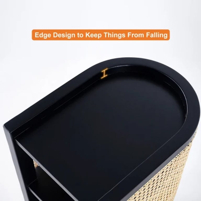 Picture of Klay Rattan Nightstand with natural wood