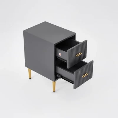 Picture of Crasmy Modern Nightstand with 2 drawers