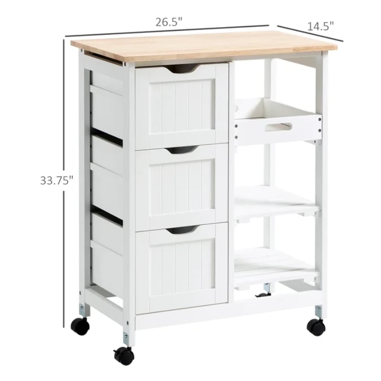 Kulinos Small Kitchen Island with Wheels
