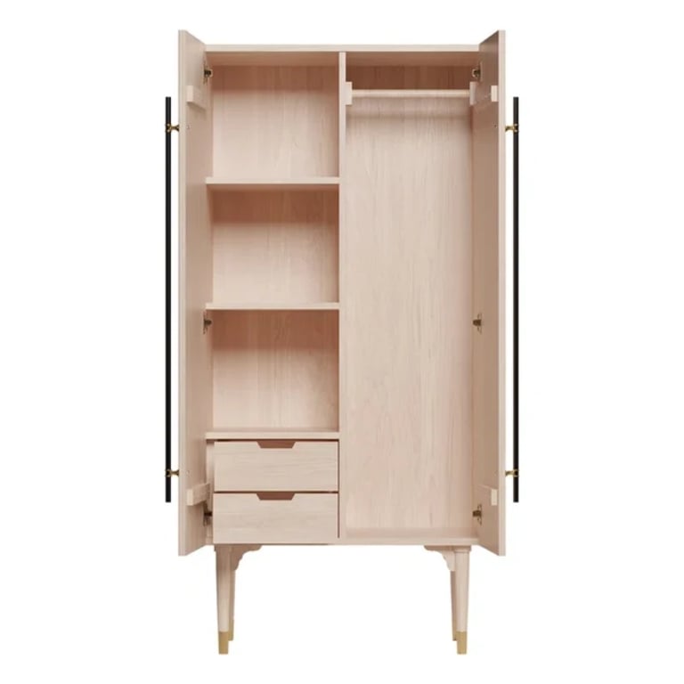 Picture of Levie Natural wood Wardrobe with 2 doors