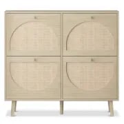Picture of Orbital Shoe Storage - Natural wood with Rattan
