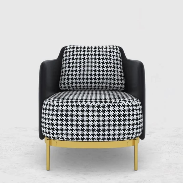 صورة كرسي ديبورا بذراعين – تصميم أنيق بقاعدة خشب طبيعي