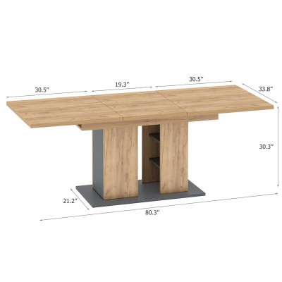 Iulia Extendable Pedestal Dining Table